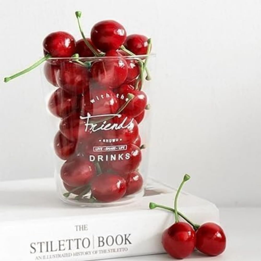 20Pcs Artificial Cherries Decor Faux Fruit Ornament