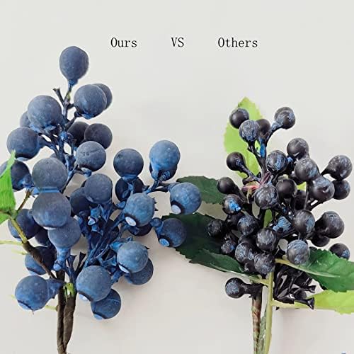 Distinctive Style Artificial Blueberries 4 Piece Lifelike Decor