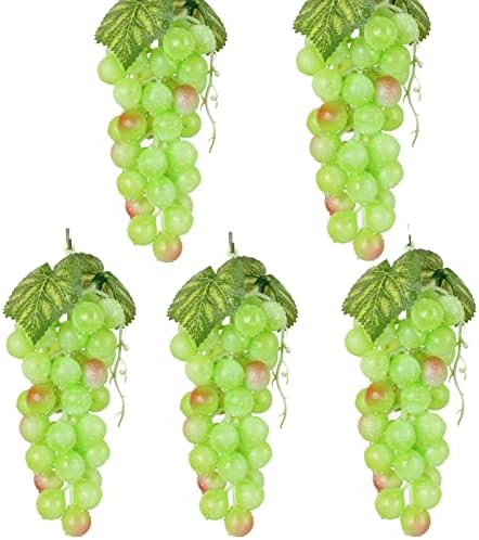 5pcs Green Artificial Grapes Bunches for Decorations