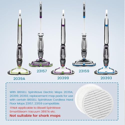 8 Pack Spin Wave Mop Replacement Pads for Bissell Steam Mop