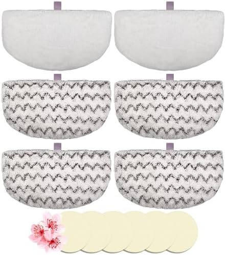 F Flammi 4 Scrub 2 Soft Steam Mop Pads with 6 Scent Discs