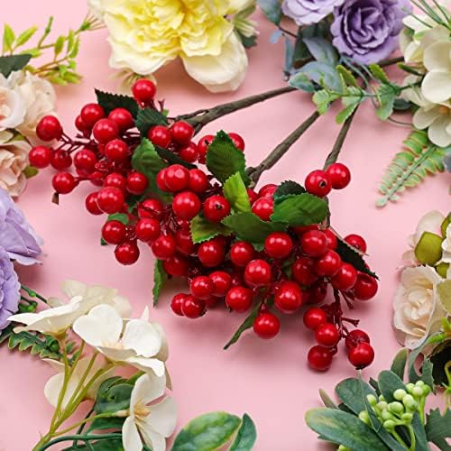 Crimson Red Artificial Berries 3 Pack for Decor