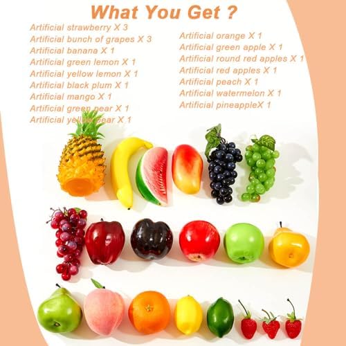 Vensovo 20PCS Artificial Fruit Decorations for Home Kitchen