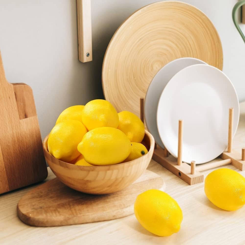 BigOtters Artificial Lemons 12PCS Realistic Decor Faux Fruit