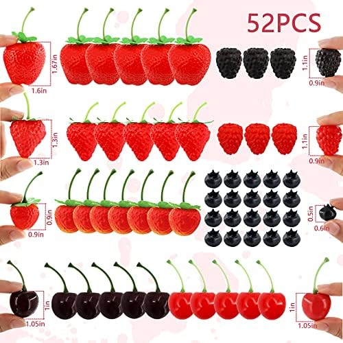 52PCS Artificial Fruit Set for Decoration and Photography