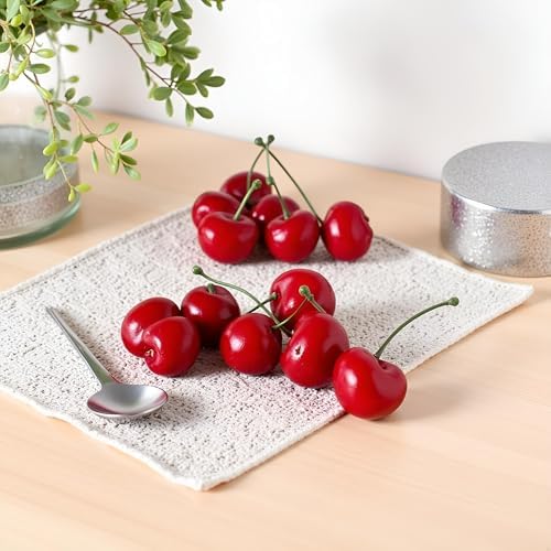 20Pcs Realistic Red Artificial Cherries Decor