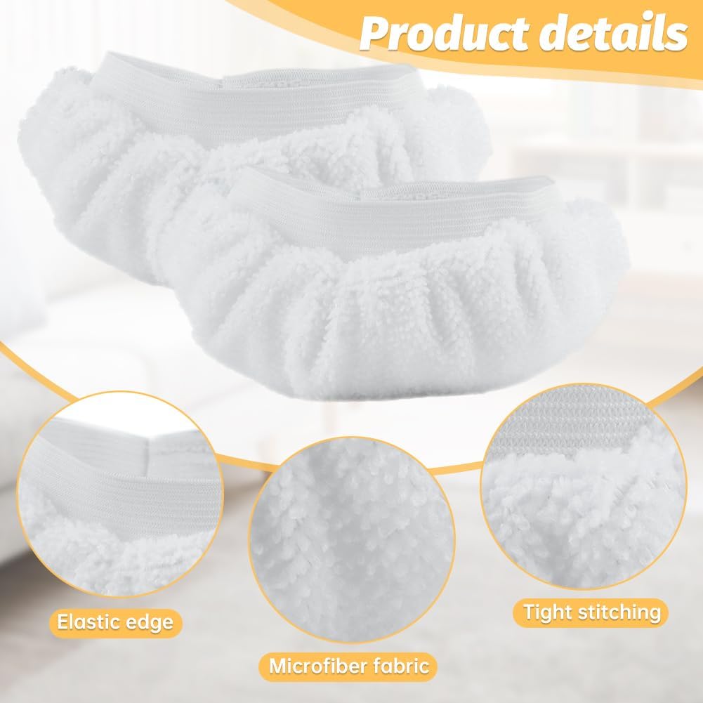 Loyanger Steam Mop Replacement Pads 4pcs White Microfiber Covers