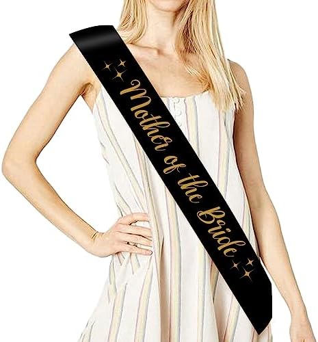 Mother of the Bride and Groom Sash Set - Black Gold Wedding Accessories
