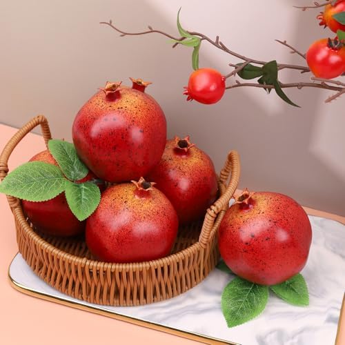 6PCS Artificial Pomegranate Home Decor Bowl Fillers