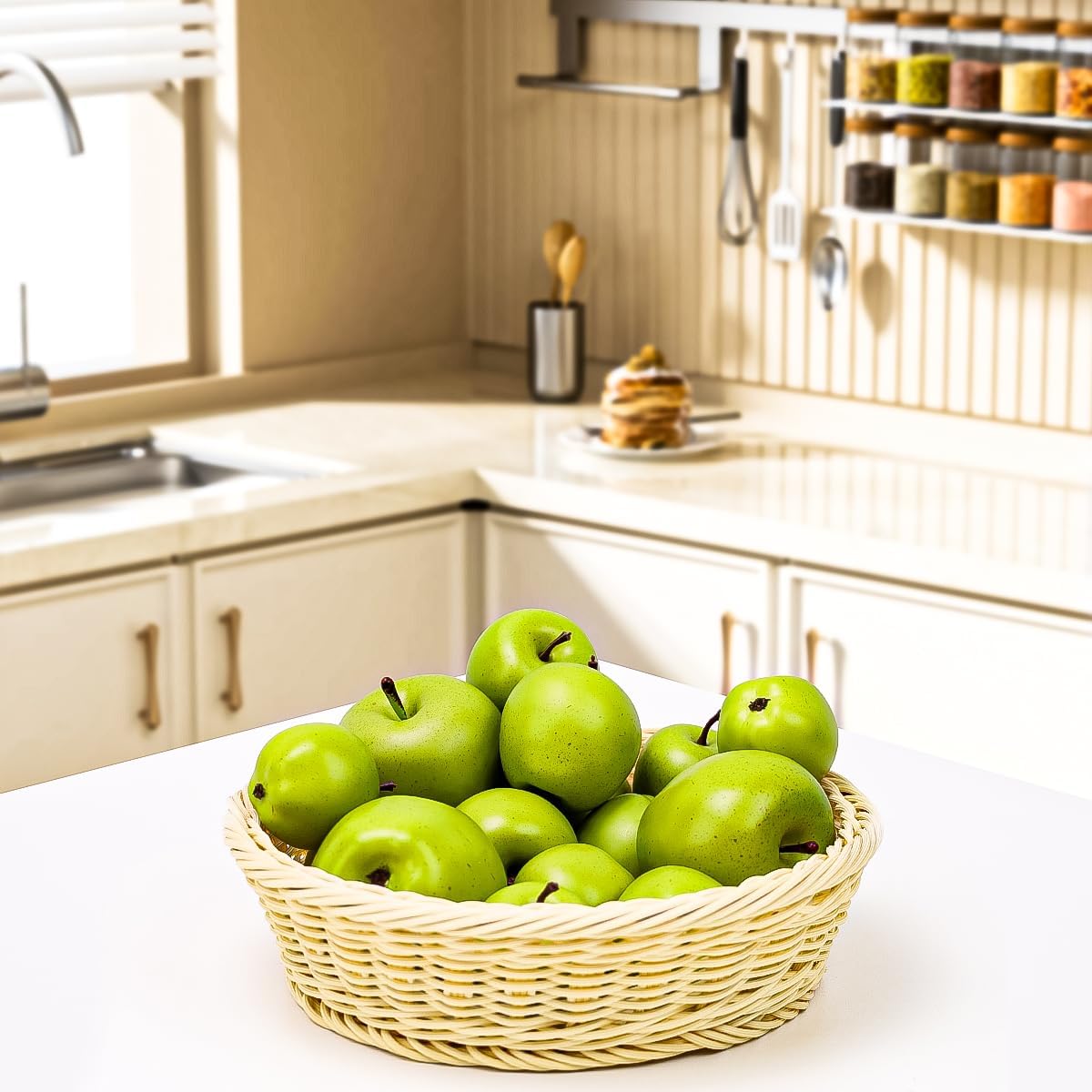 15Pcs Foam Artificial Green Apple Decorations