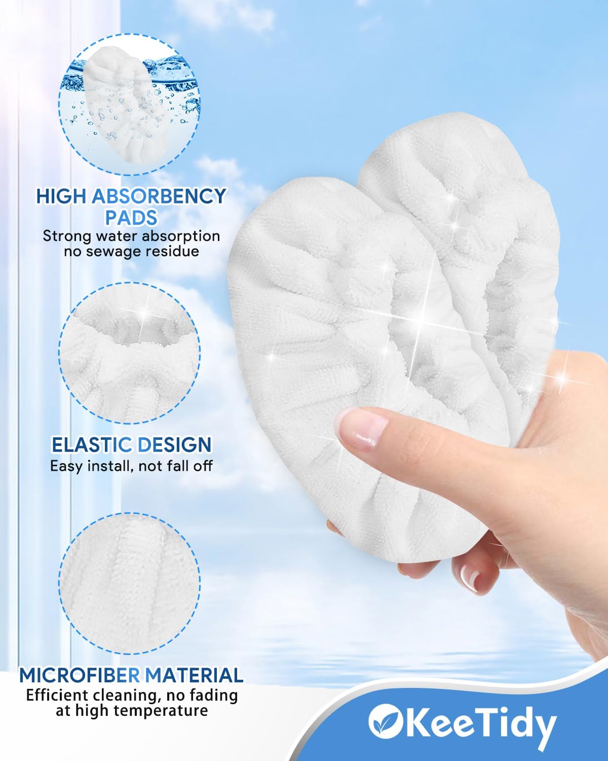 KeeTidy 6 Pack Steam Mop Pads for Dupray Neat Steam Cleaner