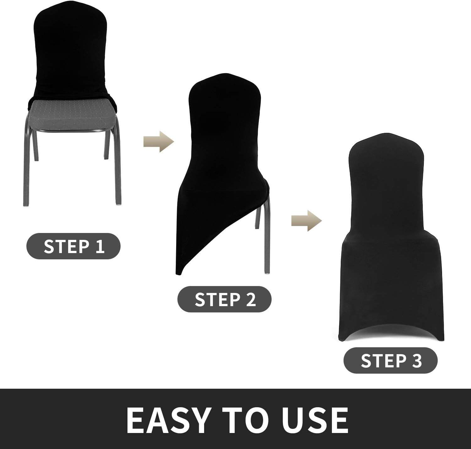 Peomeise 12pcs Stretch Spandex Chair Covers for Wedding and Party Use