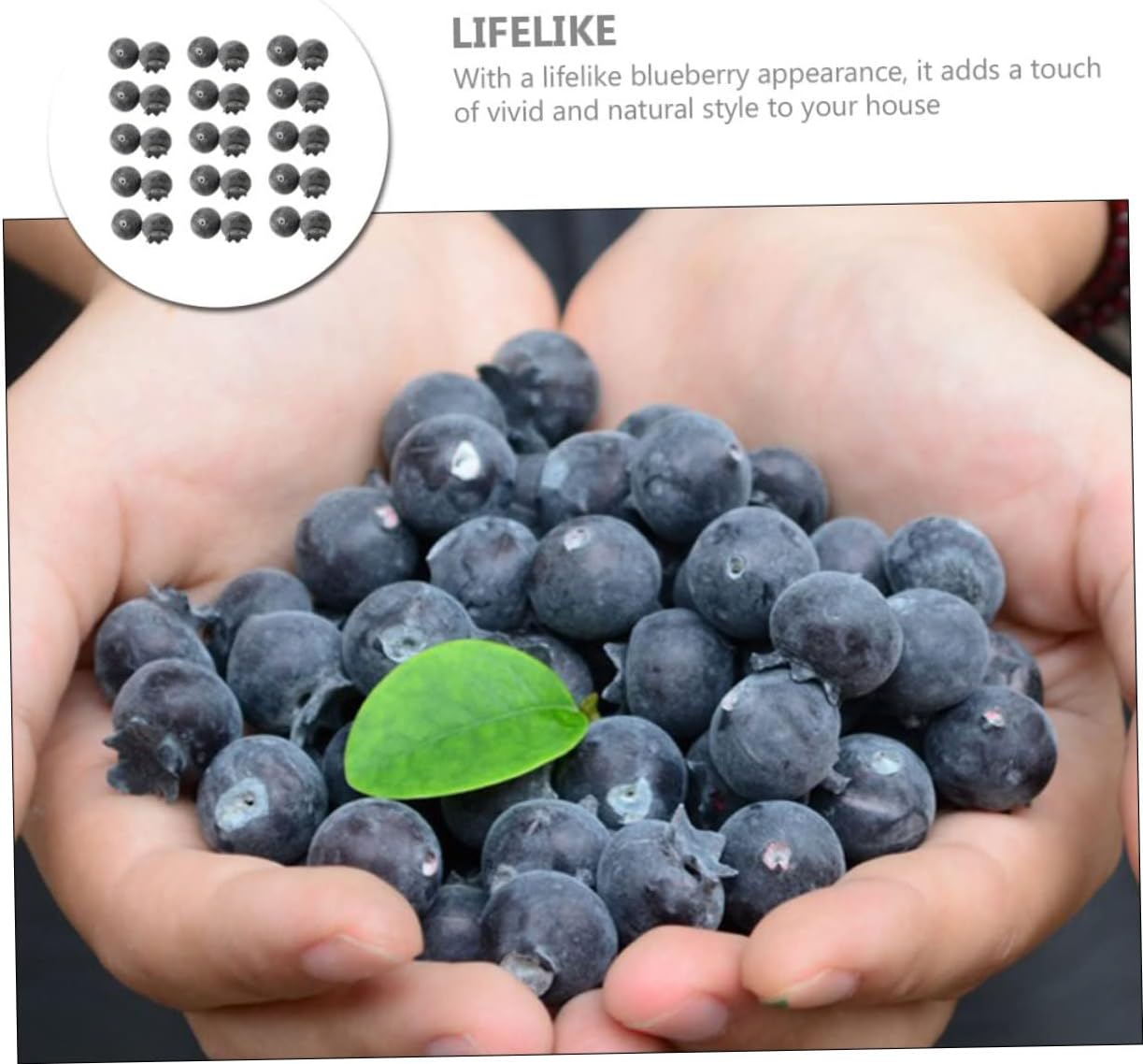 PRETYZOOM 30pcs Lifelike Artificial Blueberries for Home Decor