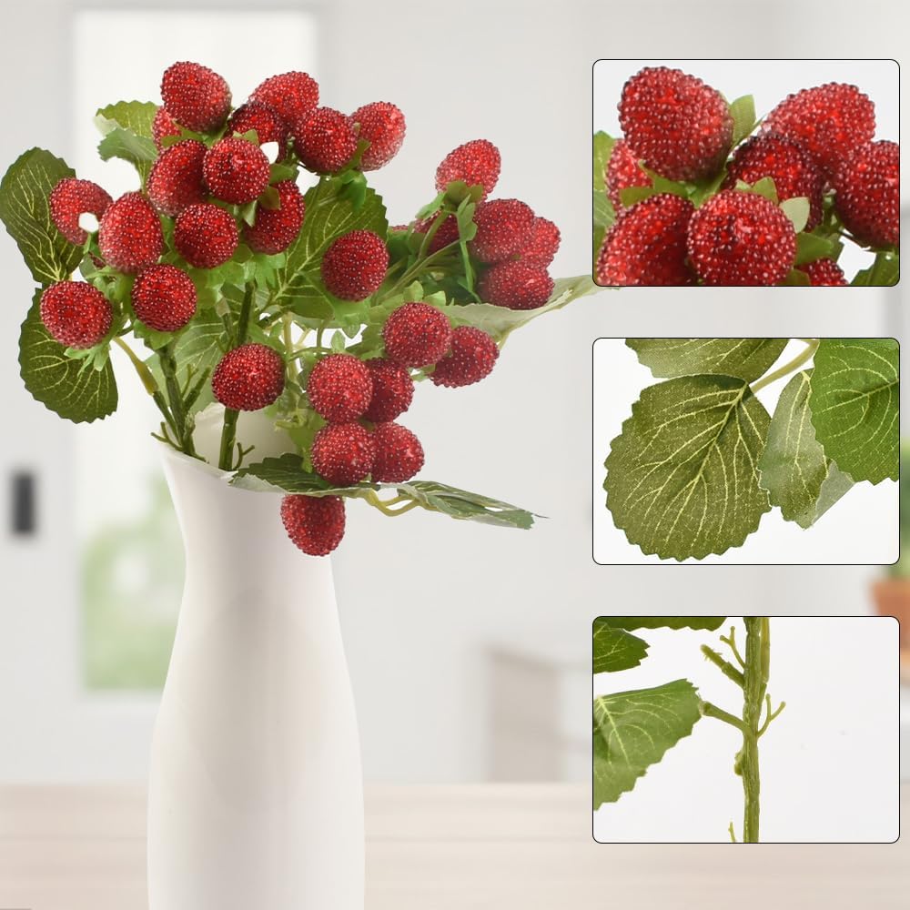 Artificial Bayberry Bouquet 4 Pack Red