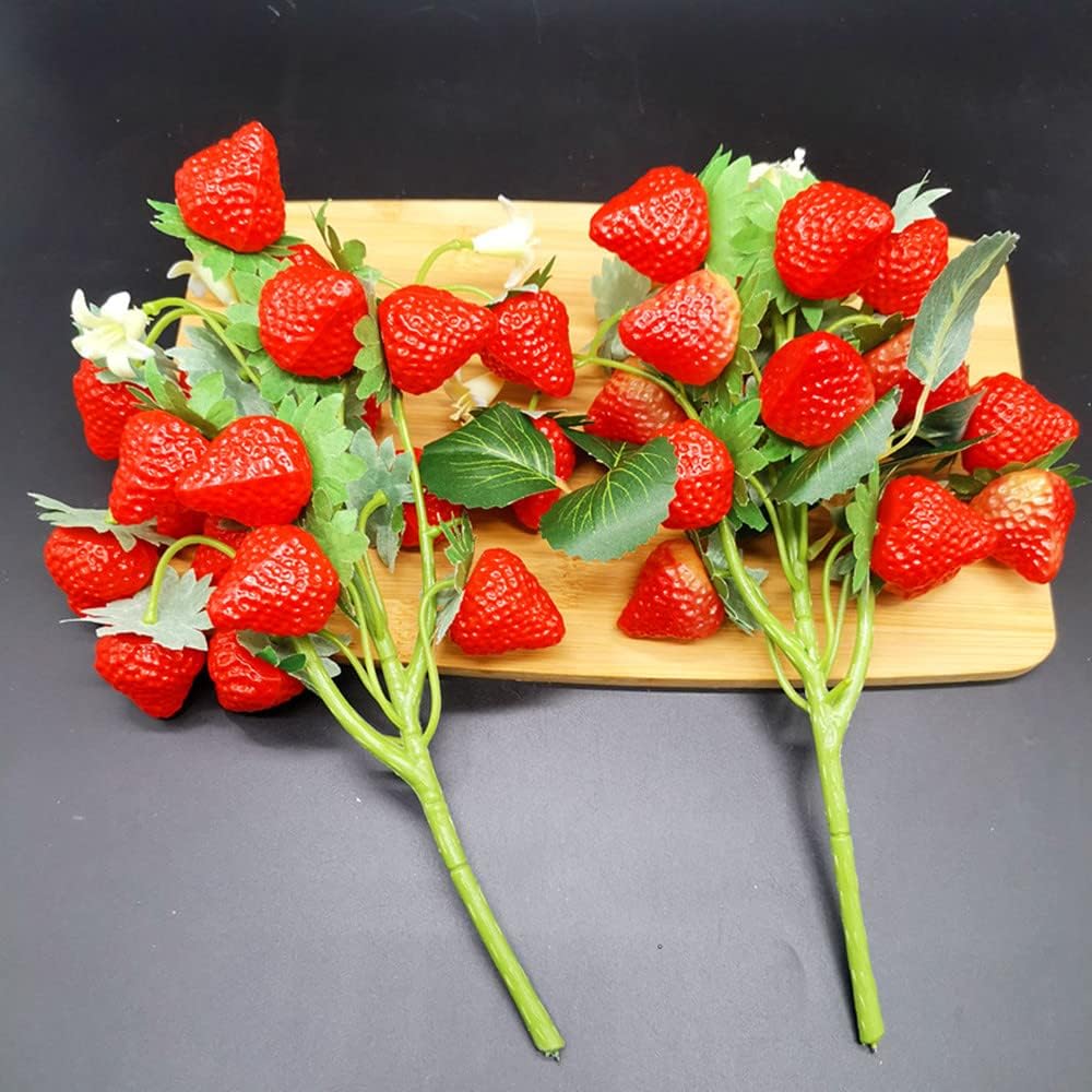 117 Inch Artificial Strawberries Decor 2 Bunches