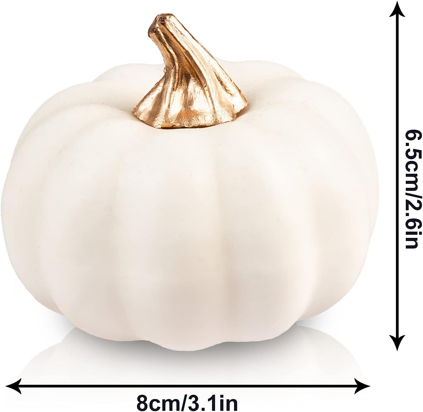 Whaline Artificial White Pumpkins 12Pcs Bulk Fall Decor