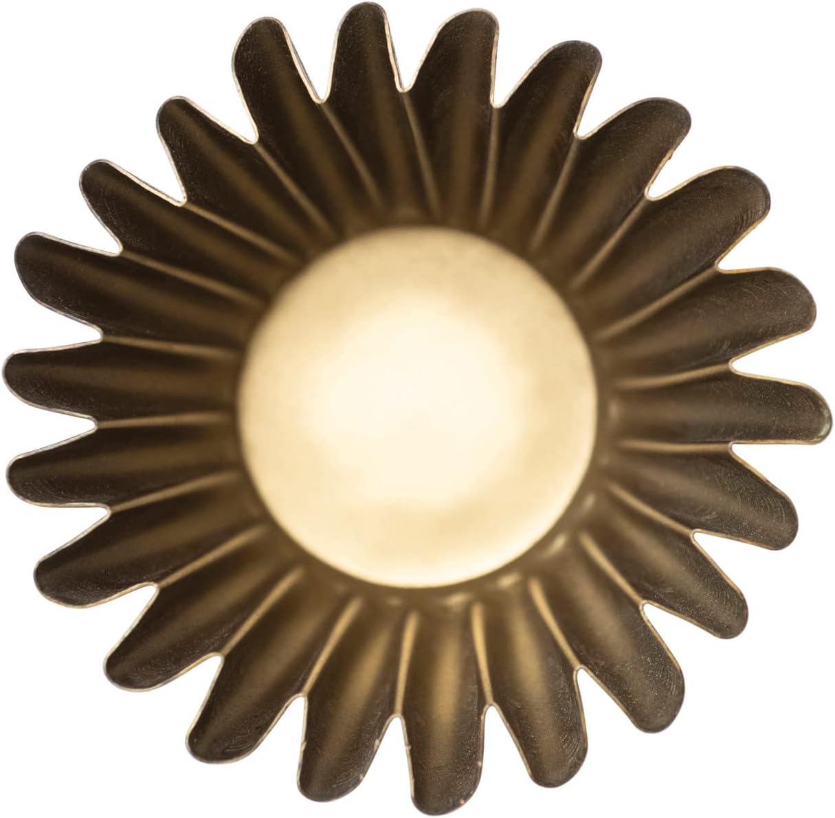 Creative Co Op Pleated Metal Vase Antique Brass