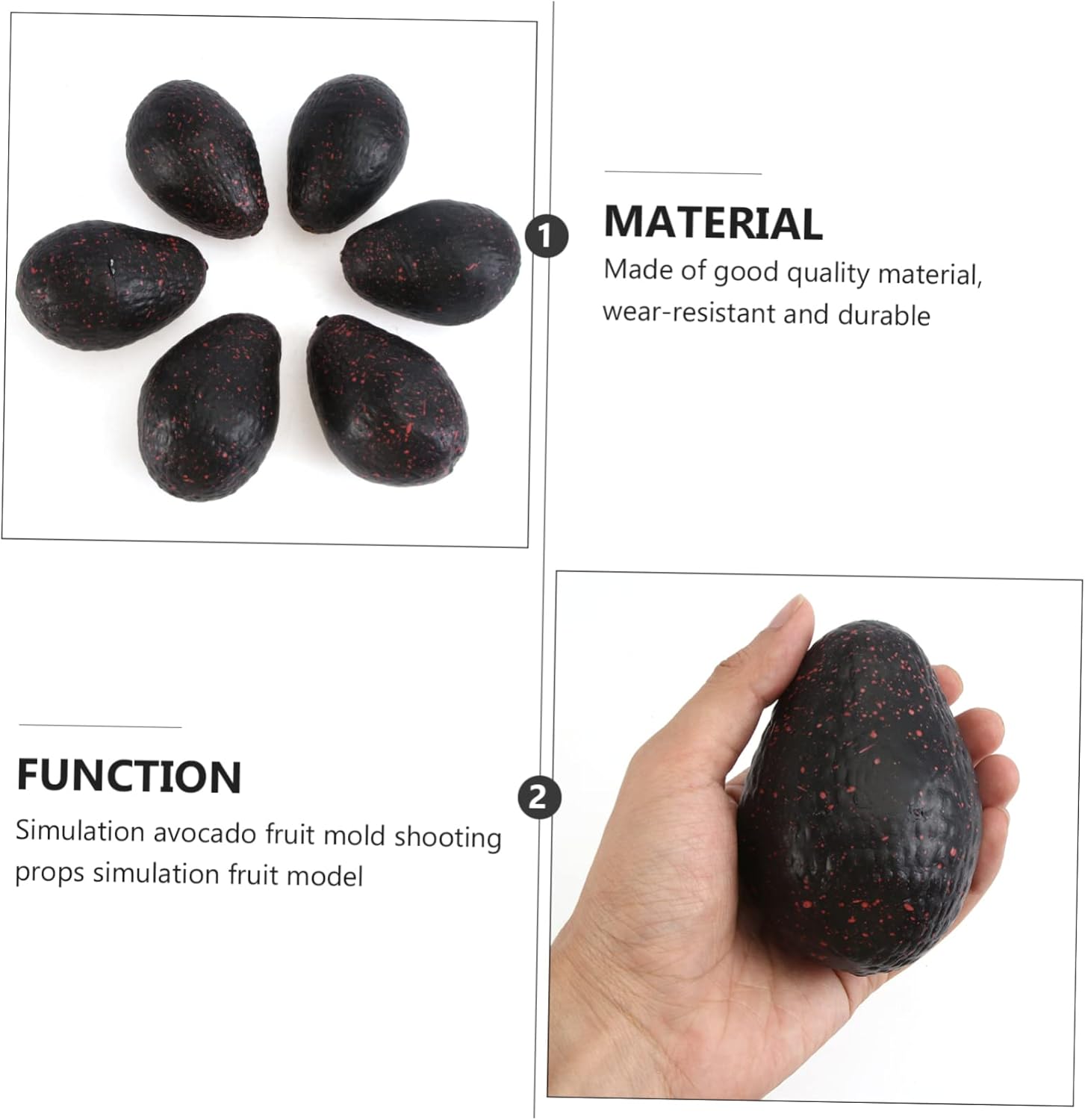 Zerodeko 6 Pcs Artificial Avocado Fruit Model