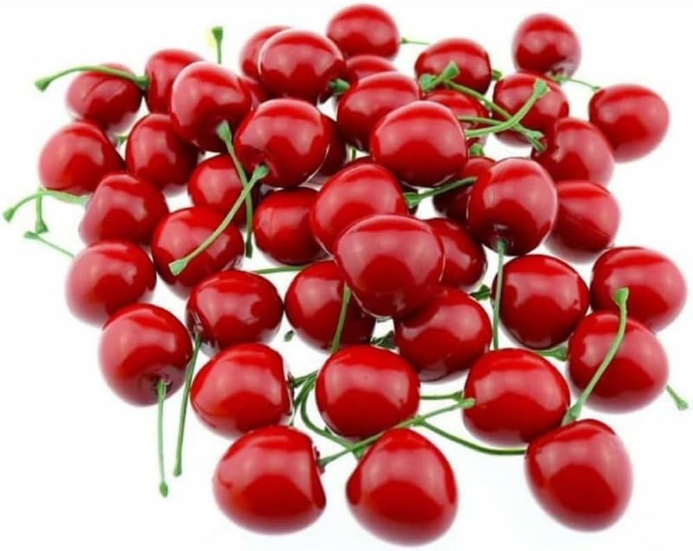 20Pcs Artificial Cherries Decor Faux Fruit Ornament
