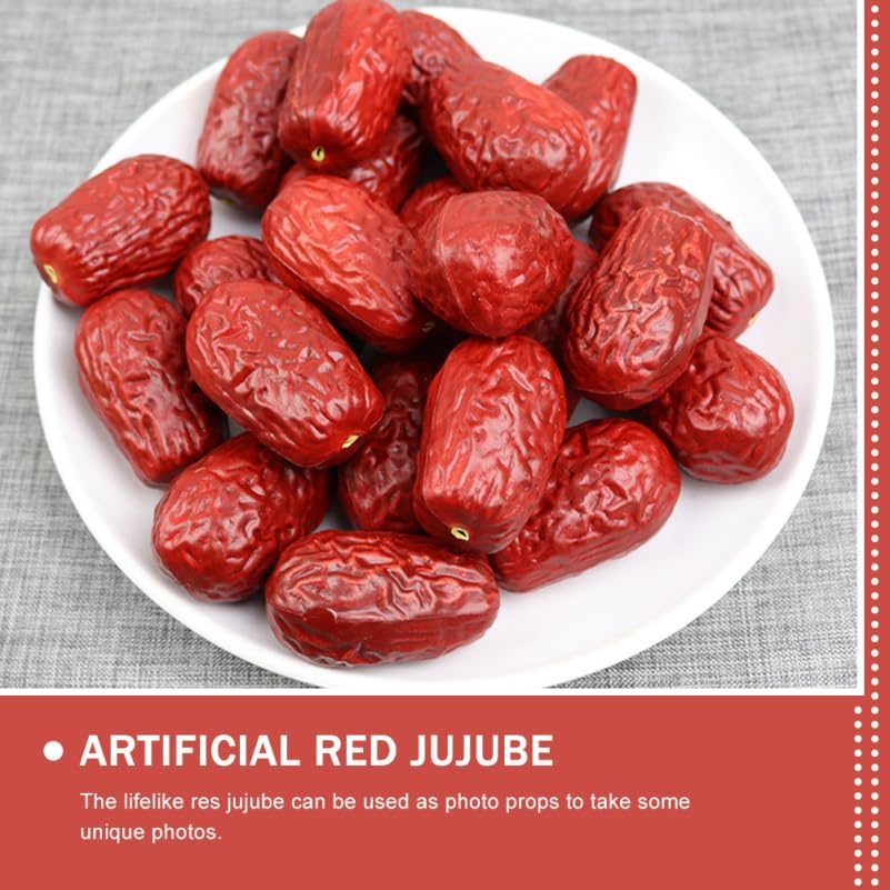 Totority Artificial Red Jujube Decorations 20Pcs