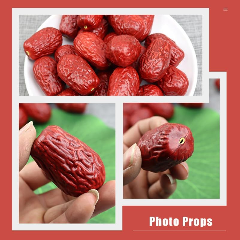 Totority Artificial Red Jujube Decorations 20Pcs
