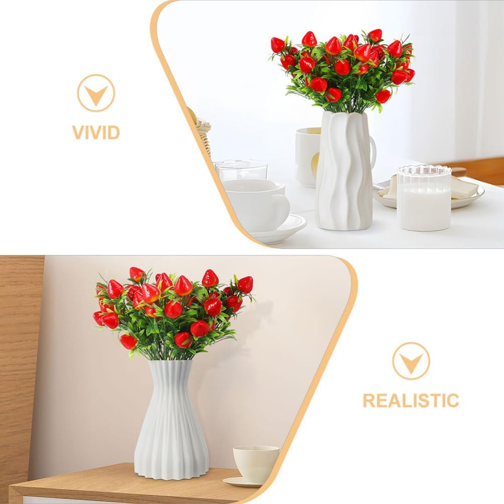 HANABASS Artificial Strawberry Bouquet 6 Picks