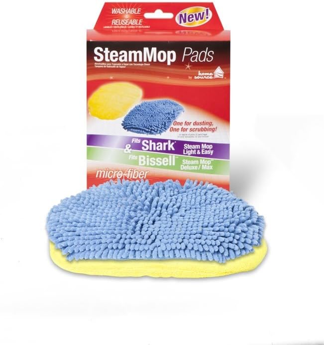 Home Source Shark Light Easy Bissell Deluxe Steam Mop Pads 2 Pack