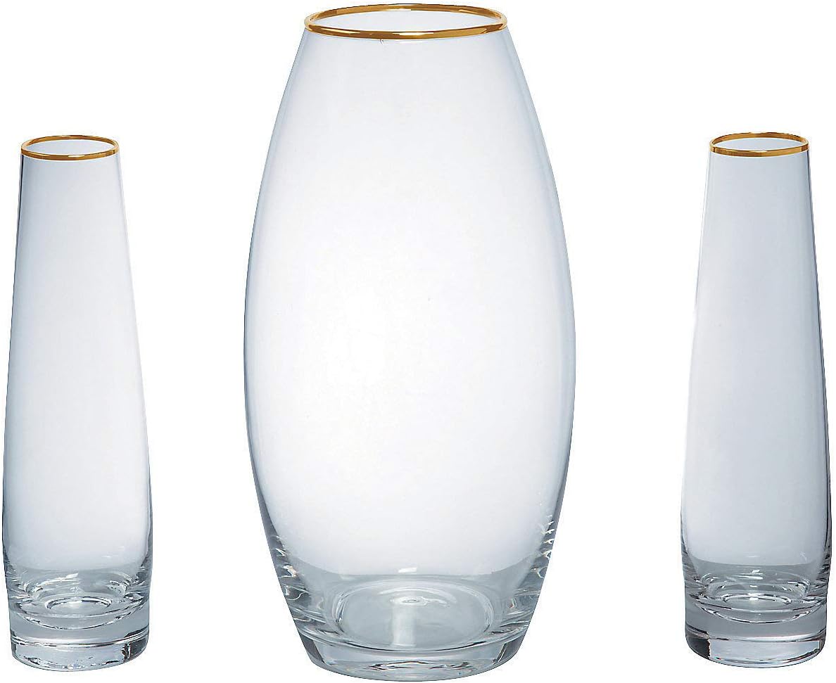 Sand Ceremony Cylinder Set with Gold Trim - 3 Pieces 1