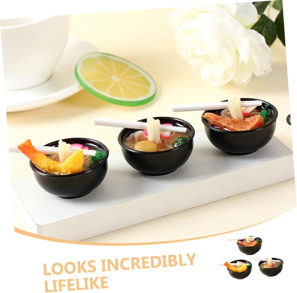 KICHOUSE 3pcs Pasta Display Artificial Shrimp Props