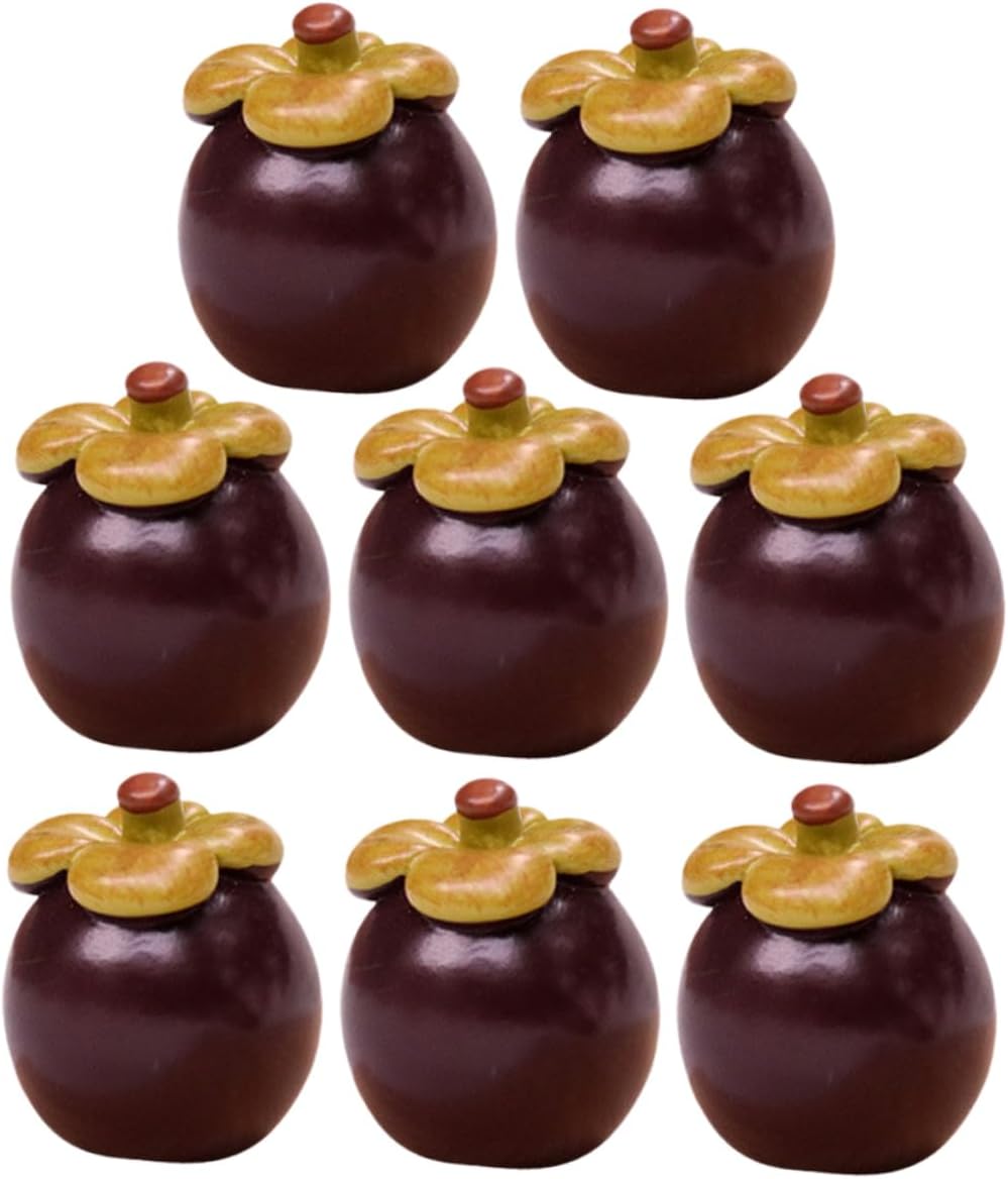 Mini Artificial Mangosteen Doll House Decor 8pcs