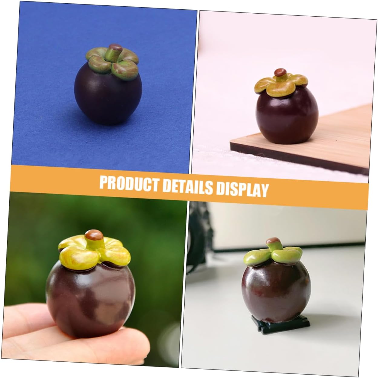 Garneck 8pcs Miniature Fake Mangosteens Artificial Fruit Decor Props