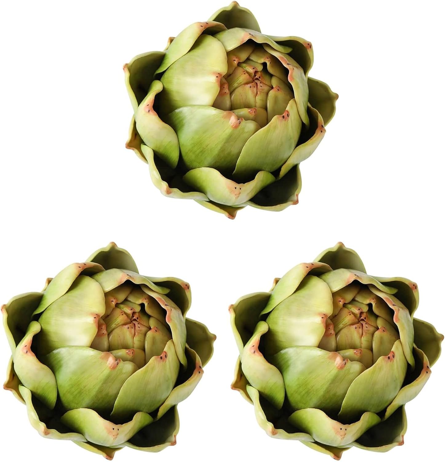 GiftYou 3-Pack Large Green Faux Artichokes