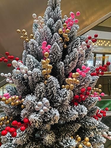 24pcs Black Christmas Berry Stems for Decor and Crafts