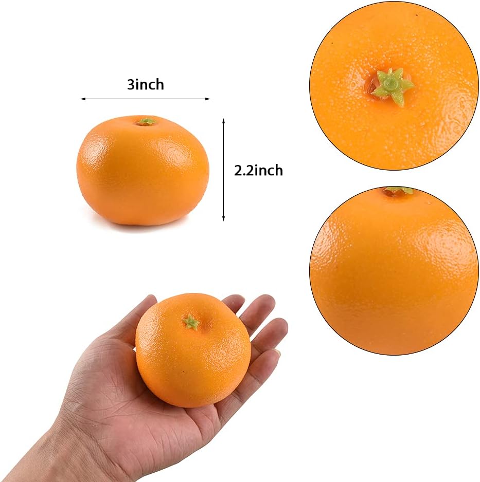 6 Piece Artificial Orange Set Realistic for Home and Parties