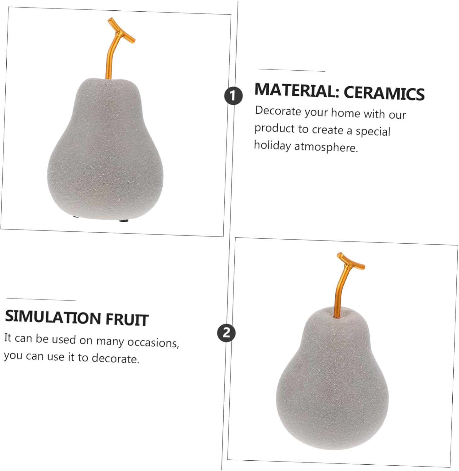 Adorable Ceramic Fruit Shape Ornament for Holiday Decor