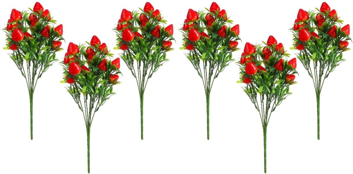 DOITOOL 6Pcs Artificial Strawberry Plants Decor