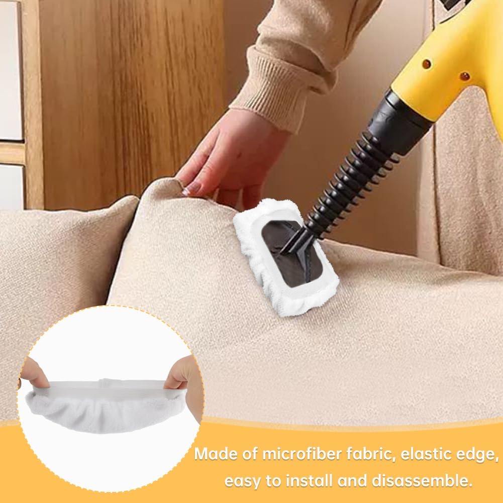 Loyanger Steam Mop Replacement Pads 4pcs White Microfiber Covers