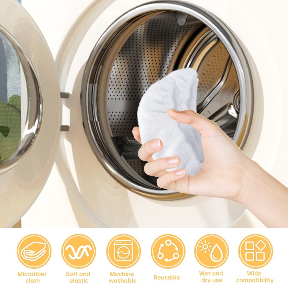 Loyanger Steam Mop Replacement Pads 4pcs White Microfiber Covers