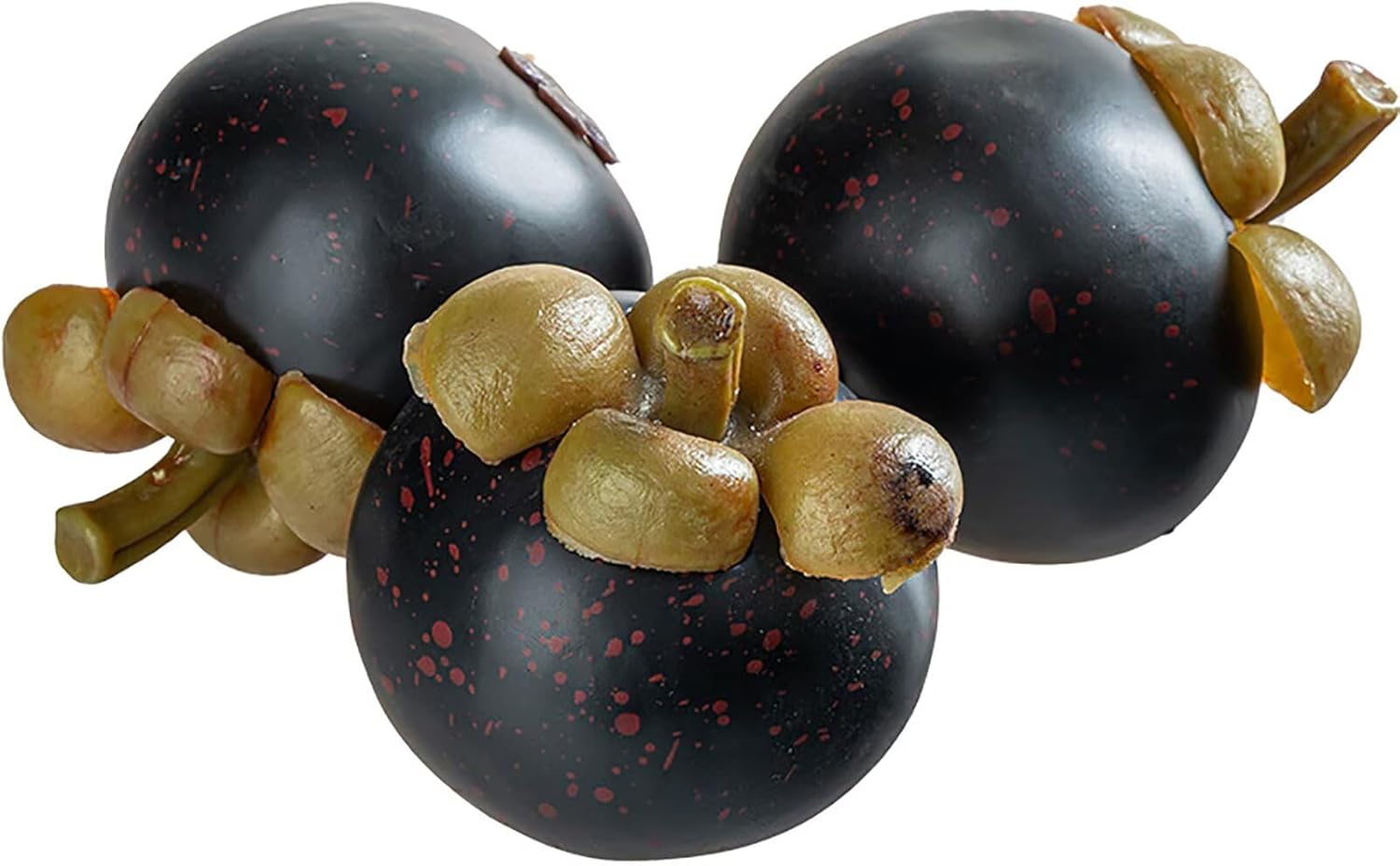 3Pcs Artificial Mangosteen Decorative Fruits for Home Display