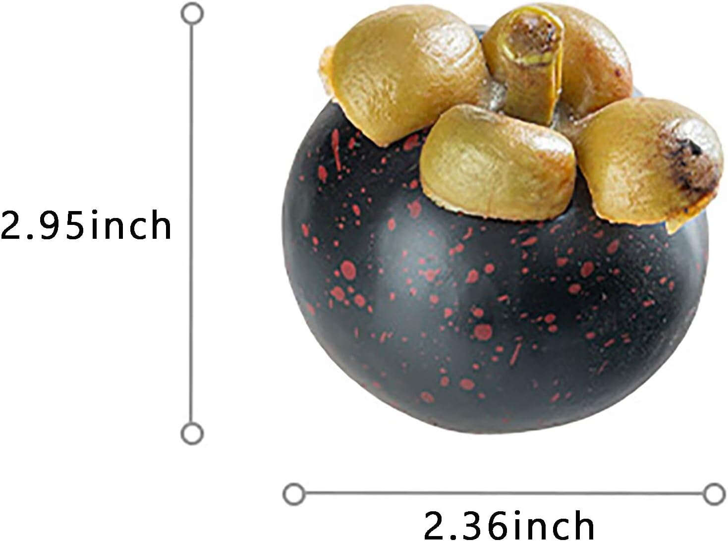 3Pcs Artificial Mangosteen Decorative Fruits for Home Display