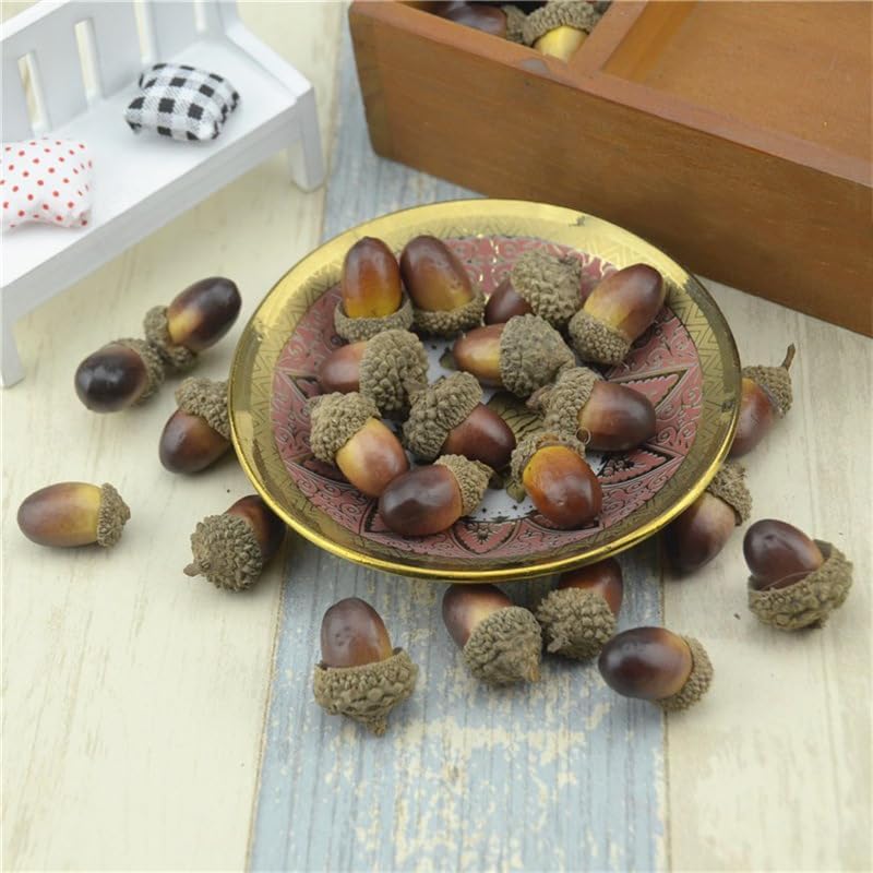 50Pcs Artificial Acorns Lifelike Decor for DIY Crafts