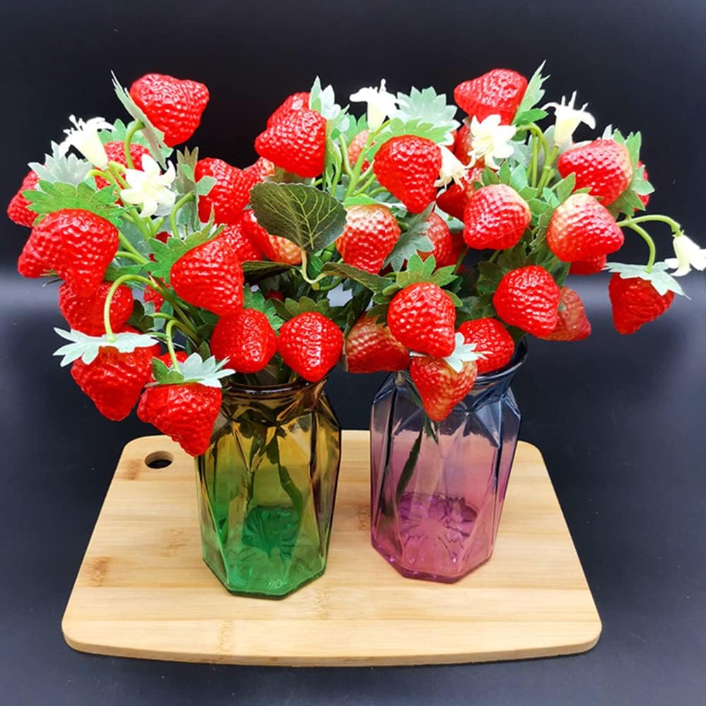 117 Inch Artificial Strawberries Decor 2 Bunches
