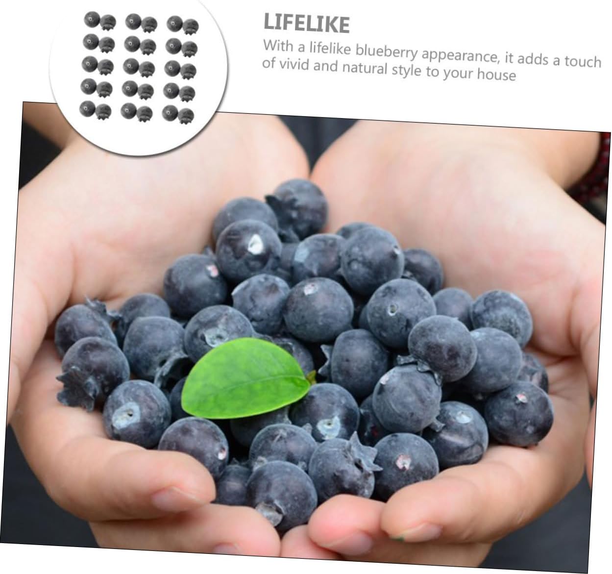 LIFKOME Realistic Foam Blueberries 24pcs Artificial Fruit Decor