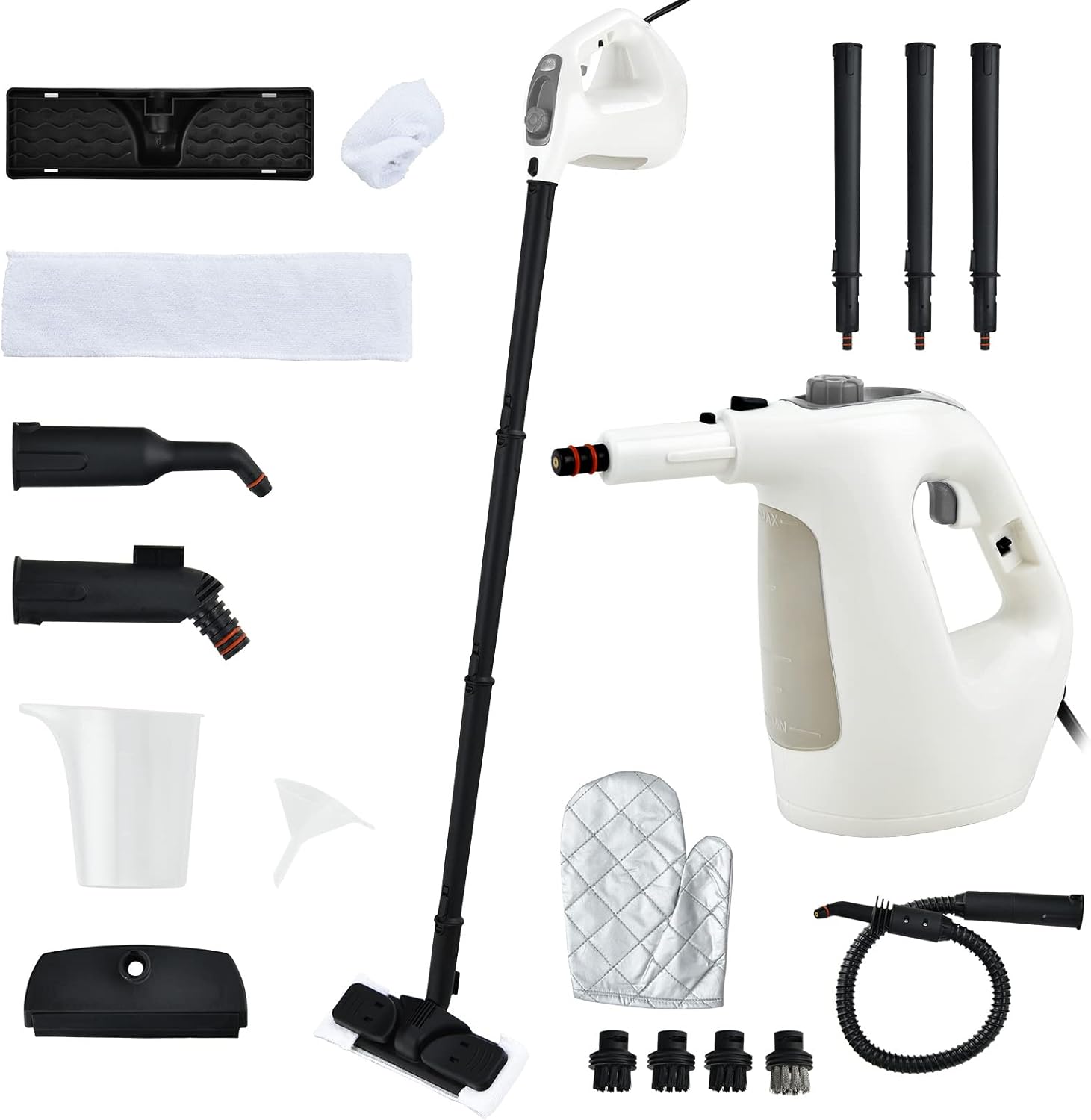 COSTWAY Handheld Steam Cleaner with 17 Pieces 350ml Tank 1400W Grey
