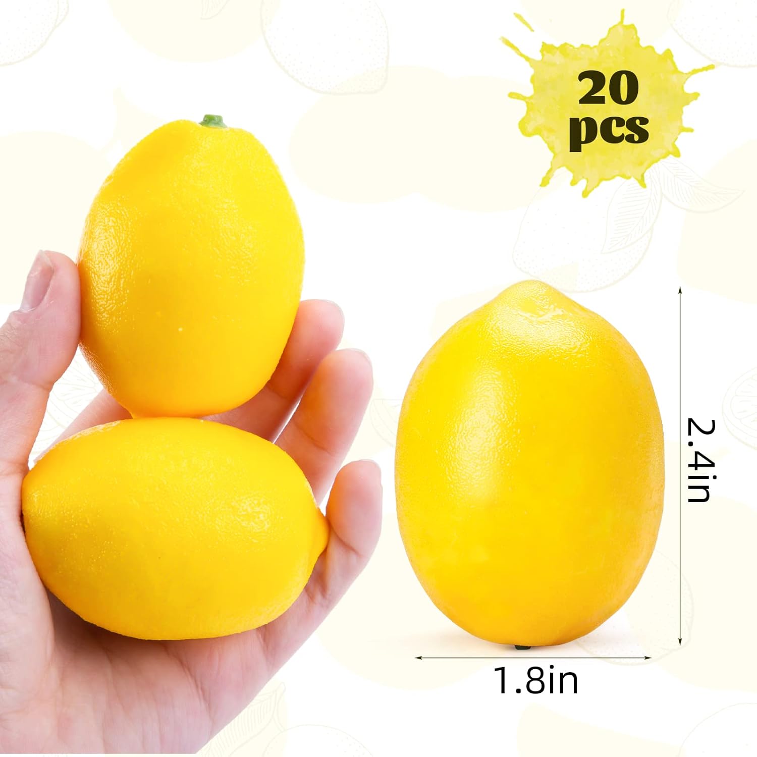 BigOtters 20PCS Fake Lemons for Decor and Parties