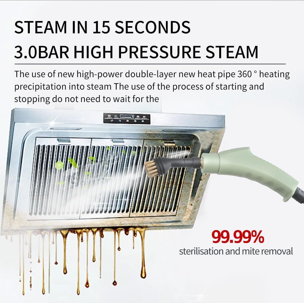 Handheld Steam Cleaner 2500W 1100ml Tank 6-Gear Adjustable