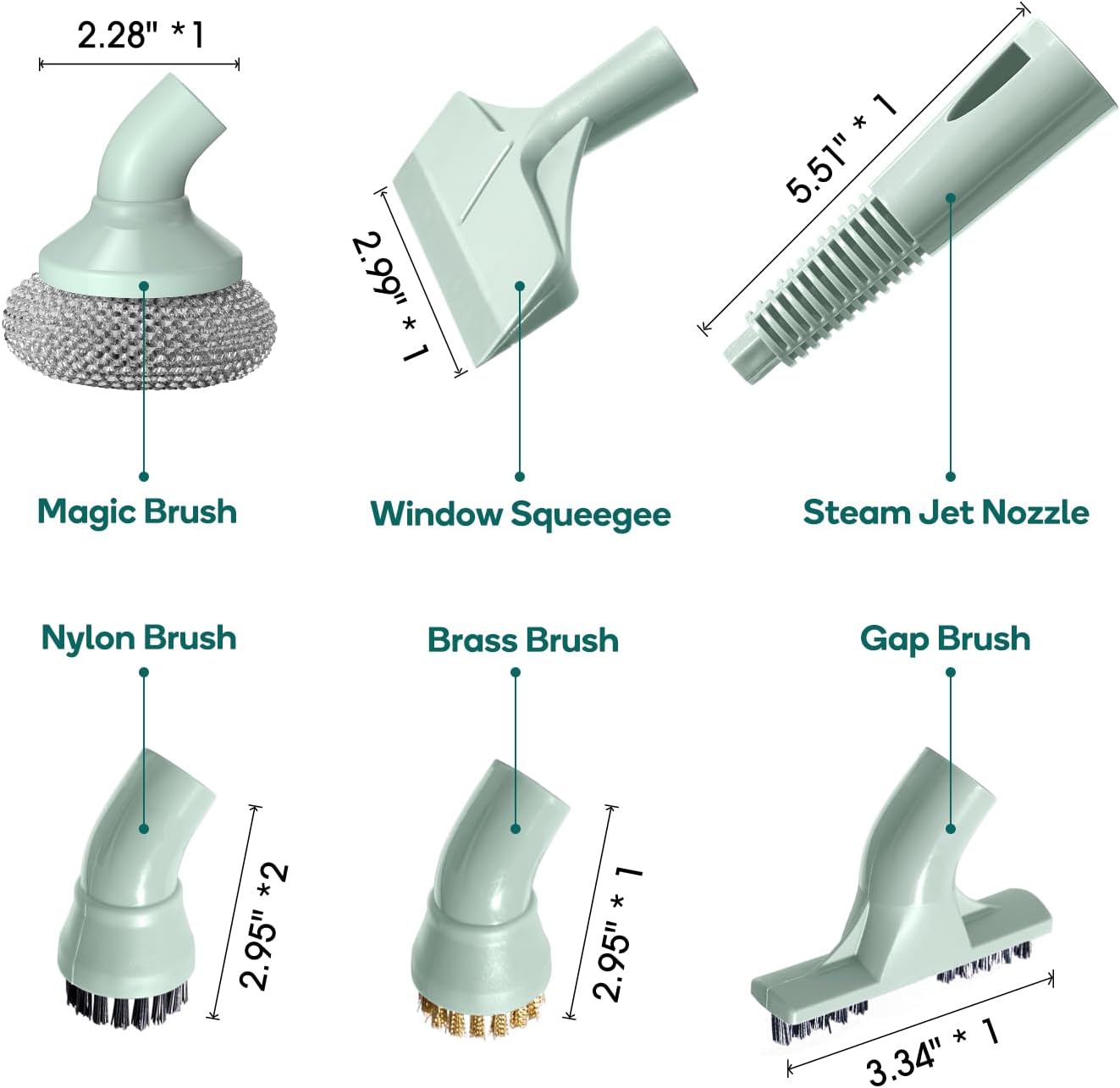 Newbealer 11 Piece Steam Mop Replacement Accessories Set NB602N Mint Green
