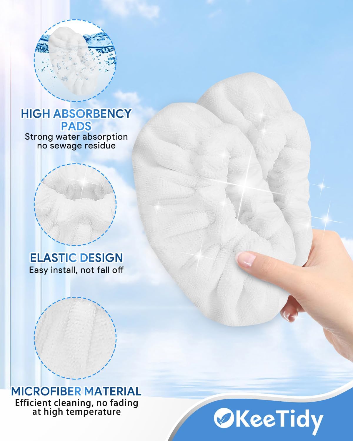 KeeTidy 6 Pack Steam Mop Pads for Dupray Neat Steam Cleaner