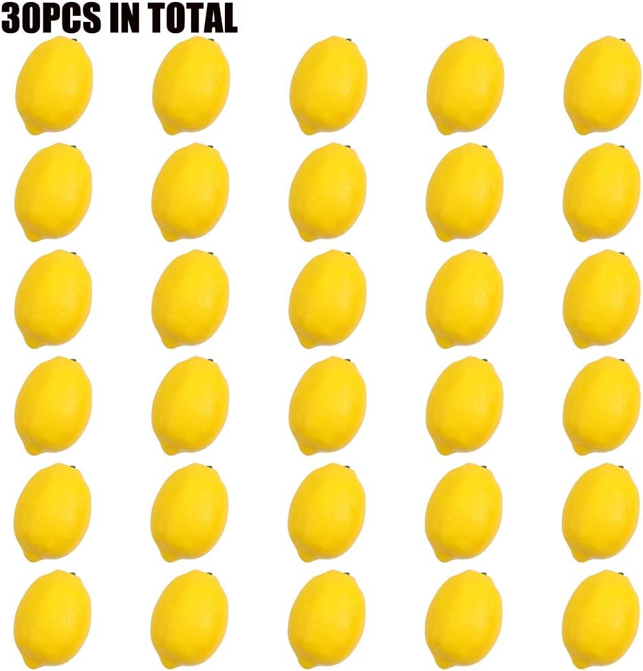 CCINEE 30PCS Artificial Yellow Lemon Decor
