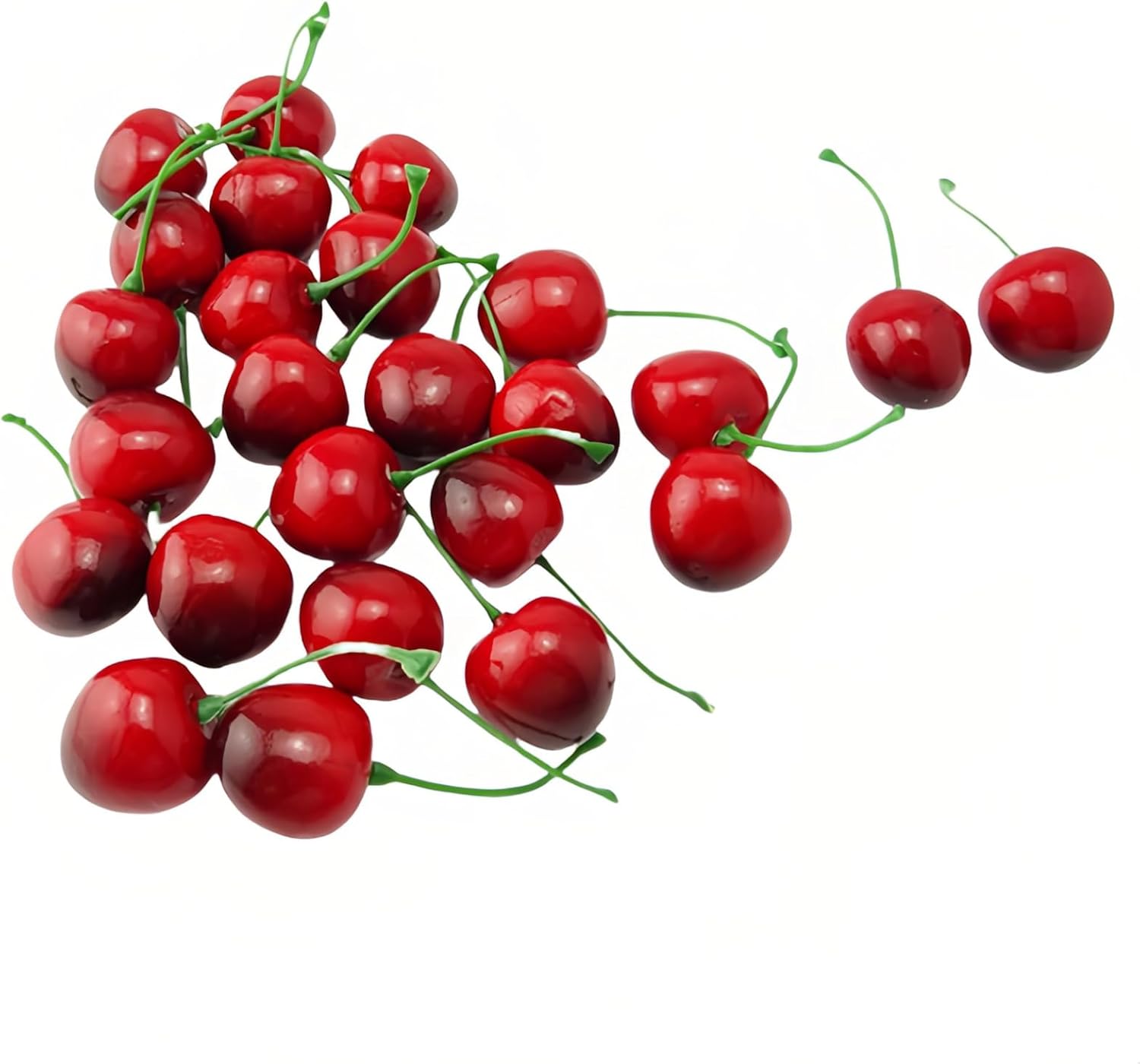 20PCS Realistic Artificial Cherries for Decor